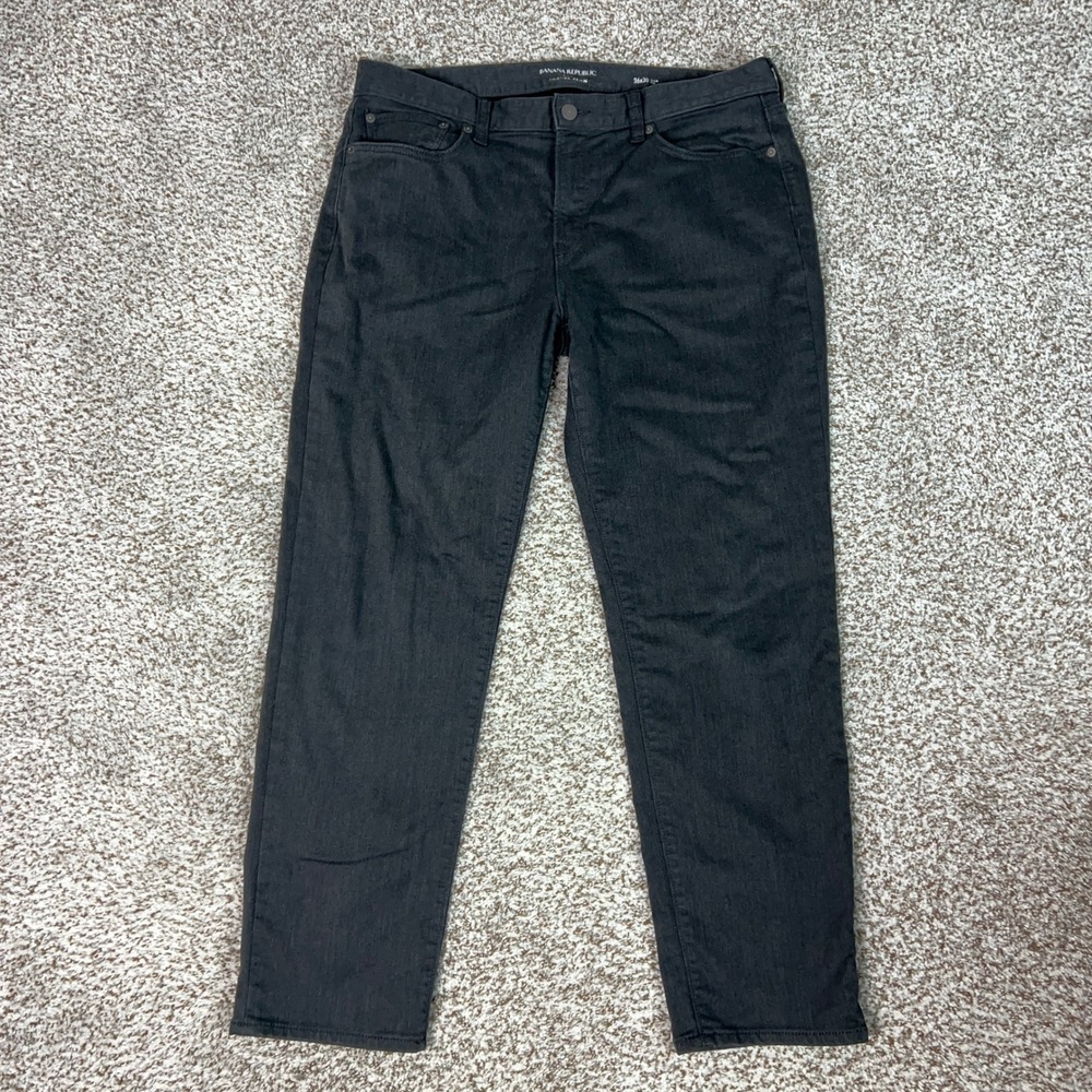 Banana Republic Pants Men 36x30 Gray Travel Slim Fit Chino Denim Trousers Work